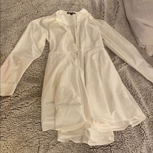 Express white button up dress